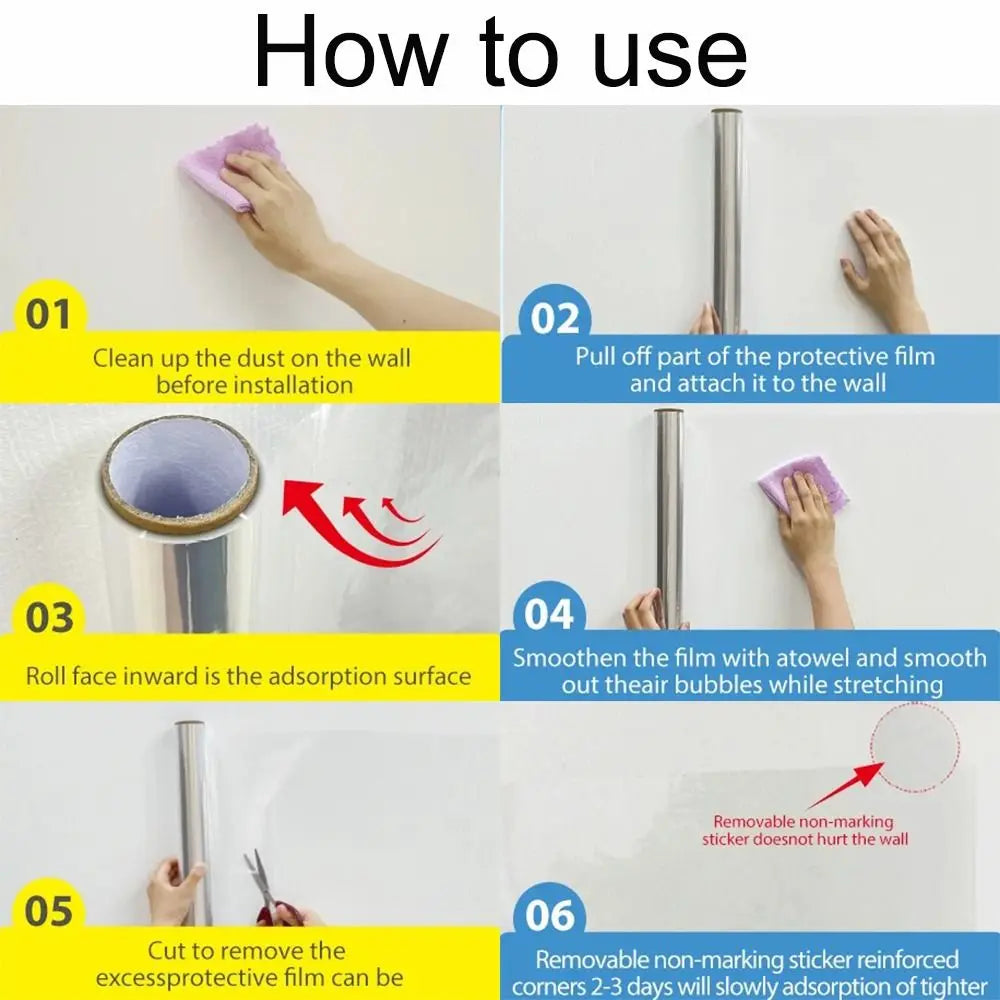 Oil Proof Wall Protector Film Electrostatic Adsorption Transparent Wall Sticker Heat-Resisting Electrostatic Adhesion Sticker