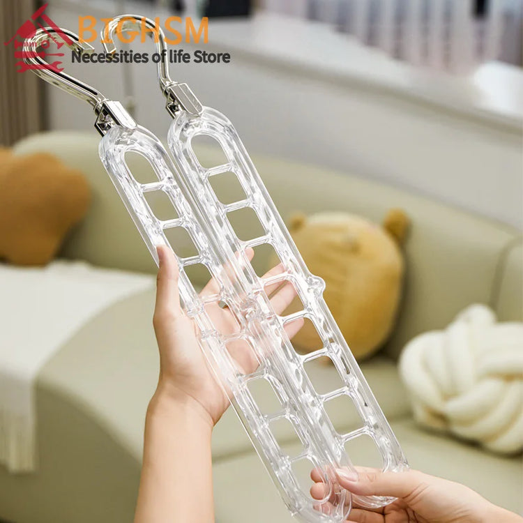 Nine-Hole Clothes Hanger Household Red Plastic Multi-Function Clothes Drying Artifact Horizontal and Vertical Magic Rotating