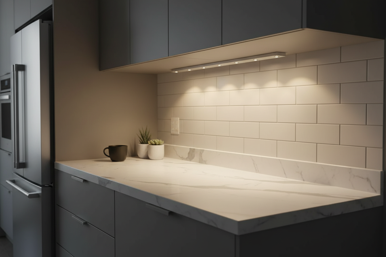LED Night Light in Modern Kitchen Setting